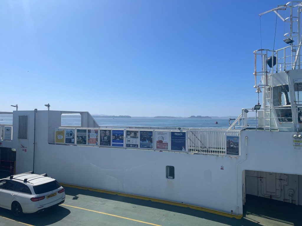 advertising boards on the Sandbanks Ferry