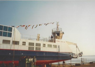 The Sandbanks Ferry, Bramble Bush Bay ready to launch, 1993