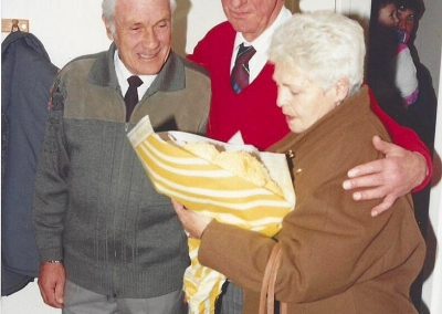 Ken Williams, a Sandbanks Ferry employee for over 40 years and whose son, Gary, also worked for the company, pictured with his wife and Rodney Kean. Ken’s ashes were scattered near the old Studland toll box.