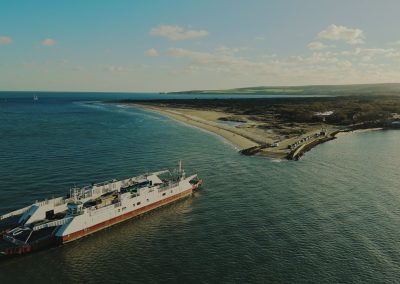 Image of the Sandbanks Ferry travelling to Shell Bay, Studland, Dorset