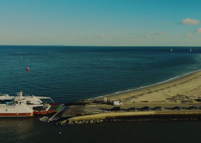 Image of the Sandbanks Ferry docking at Shell Bay, Studland, Dorset